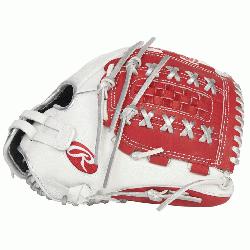 he Rawlings Liberty Advanced Color Series 12.5 inch fastpitch softball glove is made 