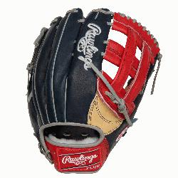 lings 12 3/4-Inch RA13 Pattern Pro H™ Web Baseball Glove - Camel/Navy Colorw