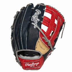 Rawlings 12 3/4-Inch RA13 Pattern Pro H™ Web Baseball Glove - Camel/Navy Colorway - Ronal