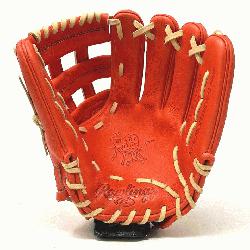 Rawlings Heart of the Red/Orange leather in 12 inch 200 Pattern H Web. 12 Inch 200 Pattern H Web R