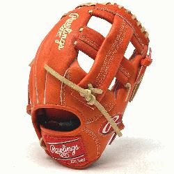  11.5 TT2 pattern baseball glove in red/orange Heart of the Hide Leather. Single Po