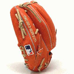  11.5 TT2 pattern baseball glove in red/orange Heart of the Hide Leather. Single Post Web 11.5 In