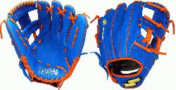 .50 Inch Baseball Glove Colorway: Blue | Orange Conventional Open Back Dimple Sensor Te