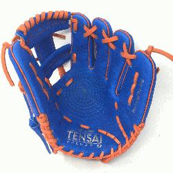 seball Glove Colorway: Blue | Orange Conventional Open Back Dimple S