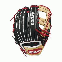 .75 Cross web with Baseball stitch New pattern featuring gap welting Black, blonde and Red 