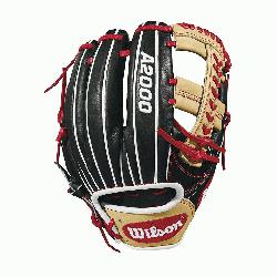 b with Baseball stitch New pattern featuring gap welting Black, blonde and Red Pro Stock leat