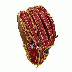 l, Cross web - game WTA20RB18DP15GM for Dustin pedroia Red SuperSkin with saddle tan and yellow P