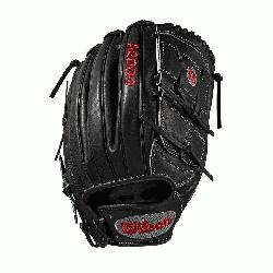 inch pitchers glove Pitcher WTA20RB19B125 Two-piece web Black Pro Stock leather, preferred for 