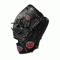 glove Pitcher WTA20RB19B125 Two-piece web Black Pro Stock leather, preferred for 