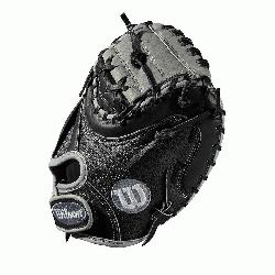 Catchers model; half moon web; extended palm Velcro wrist strap for comfort and control Black S