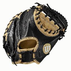 lf moon web Extended palm MLB most popular catchers mitt pattern Blonde/Black Pro Stock leathe
