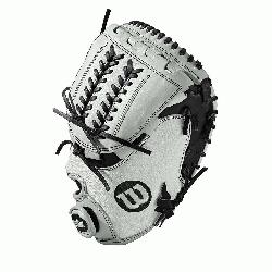  34 Wilson A2000 CM34 White Super Skin 34 Fastpitch Catchers MittA2000 