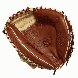 hers model; half moon web Copper and blonde Pro Stock Select leather, chosen for it