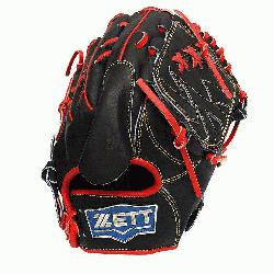 del 12 inch Black Wing Tip Pitcher Glove ZETT Pro Model 