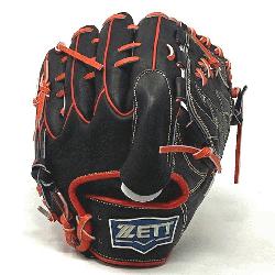 sp; ZETT Pro Model 12 inch Black Wing Tip Pitcher Glove ZETT Pro Model Baseball Glove Se