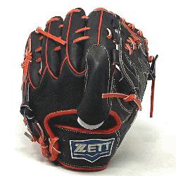   ZETT Pro Model 12 inch Black Wing Tip Pitcher Glove ZETT Pr