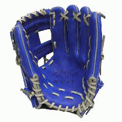 ; ZETT Pro Model 12 inch Royal/Grey Wide Pocket Infielder Glove ZETT Pro Model Baseball Glo