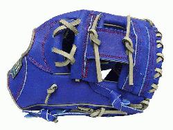 ZETT Pro Model 12 inch Royal/Grey Wide Pocket Infielder Glove ZETT Pro Model Baseball Glove S