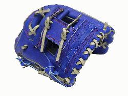 T Pro Model 12 inch Royal/Grey Wide Pocket Infielder Glove ZETT Pro Mode