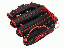  Model 12 inch Black/Red Wide Pocket Infielder Glove ZETT Pro Model Baseball Glove