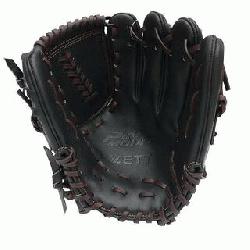 del 11.5 inch Black Pitcher Glove ZETT Pro Model Baseball Glove Series is designed for use by pro